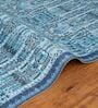 Light Blue Traditional Polyester 9 ft x 12 ft Machine Made Carpet