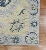 Blue Floral Wool 8 ft x 10 ft Hand Tufted Carpet