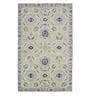 Blue Floral Wool 8 ft x 10 ft Hand Tufted Carpet