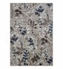 Light Brown and Blue Floral 3x5 Feet Machine Made Carpet