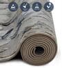 Light Brown and Blue Floral 3x5 Feet Machine Made Carpet