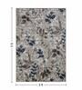 Light Brown and Blue Floral 3x5 Feet Machine Made Carpet