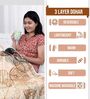 Light Brown Cotton Floral 120 Gsm Single Dohar