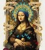 MONA LISA HD Poster With Brown Frame, 12.5 X 17.3 Inches