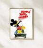 MOUSE STREET ART FRAME HD Poster With Brown Frame, 12.5   17.3 Inches