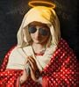 MADONNA HALO POP ART HD Poster With Brown Frame, 12.5 X 17.3 Inches