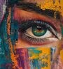 ABSTRACT EXPRESSIONS   COLOR SPLASH EYE FRAME HD Poster With Brown Frame, 12.5   17.3 Inches