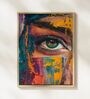 ABSTRACT EXPRESSIONS   COLOR SPLASH EYE FRAME HD Poster With Brown Frame, 12.5   17.3 Inches