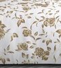 Light Brown Floral 600TC Cotton Super King Sized Double Bedsheet with 2 Embroidery Pillow Covers
