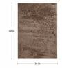 Light Brown Polyester Shaggy 5' x 3' Hand tufted Carpet