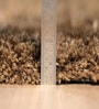 Light Brown Polyester Shaggy 9' x 6' Hand tufted Carpet