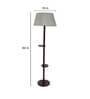 Roman Light Brown Handloom Fabric with acrylic sheet Shade Shelf Floor Lamp With Mango wood Base