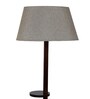Roman Light Brown Handloom Fabric with acrylic sheet Shade Shelf Floor Lamp With Mango wood Base