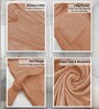Light Brown Solid Caldezonia Microfiber Women Bath Robe With Slippers