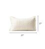 Cream 100% Cotton 300TC Solid Set of 2 Pillow Covers (Quilted)