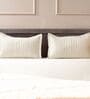 Cream 100% Cotton 300TC Solid Set of 2 Pillow Covers (Quilted)
