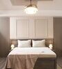Cream 100% Cotton 300TC Solid Superking Bedsheet with 2 Pillow Covers (Quilted)