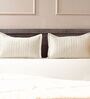 Cream 100% Cotton 300TC Solid Superking Bedsheet with 2 Pillow Covers (Quilted)