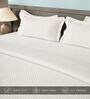 Cream 300TC 100% Cotton Flat Chekered Super King Bedsheet with 2 Pillow Covers