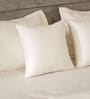 Light Cream 300TC 100% Cotton Solid & Quilted Double Bedding Set