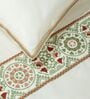 Light Cream 300TC 100% Cotton Solids Flat Embroidered Super King Bedsheet With 2 Pillow Covers