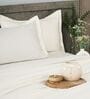 Cream 400TC 100% Cotton Solid Flat Super King Bedsheet With 2 Pillow Covers