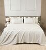 Cream 400TC 100% Cotton Solid Flat Super King Bedsheet With 2 Pillow Covers