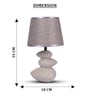 Light Gray Table Lamp Modern Design Fbaric Lampshade Pebble Shaped Ceramic Base