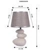 Light Gray Table Lamp Modern Design Fbaric Lampshade Pebble Shaped Ceramic Base