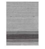 Grey Striped Wool And Viscose 4 ft x 6 ft Hand Woven Carpet