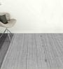 Grey Striped Wool And Viscose 4 ft x 6 ft Hand Woven Carpet