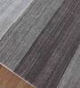 Grey Striped Wool And Viscose 4 ft x 6 ft Hand Woven Carpet