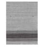 Grey Solid Wool And Viscose 5 ft x 8 ft Hand Woven Carpet
