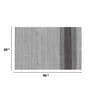 Grey Solid Wool And Viscose 5 ft x 8 ft Hand Woven Carpet