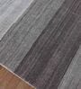 Grey Solid Wool And Viscose 5 ft x 8 ft Hand Woven Carpet
