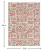 Light Green & Persian Red Block Print Polyester 6 ft x 9 ft Machine Made Carpet