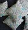 Light Green Floral Cotton 16 x 16 Inches Cushion Covers (Set of 5)