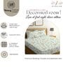 Light Green Glace Cotton Floral Print Elastic Fitted King Bedsheet With 2 Pillow Covers