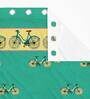 Light Green Abstract Polyester 5 Ft Light Filtering Eyelet Window Curtain