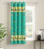 Light Green Abstract Polyester 5 Ft Light Filtering Eyelet Window Curtain