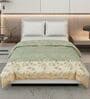 Light Green Polyester Solid 105 GSM Double Bed Comforter