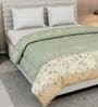 Light Green Polyester Solid 105 GSM Double Bed Comforter
