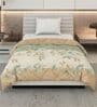 Light Green Polyester Solid 105 GSM Single Bed Comforter