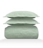 Light Green Solid GSM 300 Pure Cotton King Size Bedcover With 2 Pillow Covers