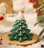 Light Green Velvet Rode Scented Christmas Tree Candle