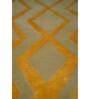 Light Green Geometric Wool And Viscose 5 ft x 7 ft Hand Tufted Carpet