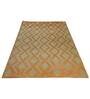 Light Green Geometric Wool And Viscose 5 ft x 7 ft Hand Tufted Carpet