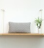 Light Grey 100% Cotton Crest 12X20 Inches Knitted Cushion Cover