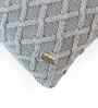 Light Grey 100% Cotton Crest 12X20 Inches Knitted Cushion Cover