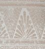 Light Grey and Off White Polyester Jacquard 16x16 inches Cushion Cover Set of 5